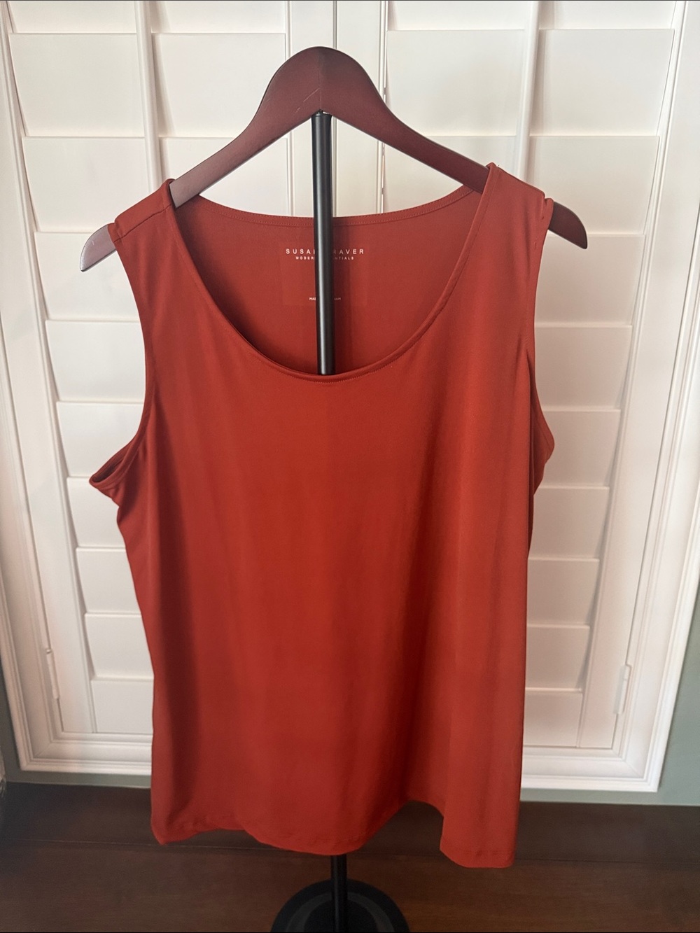 Susan Graver Rust Red Scoop Neck Sleeveless Tank